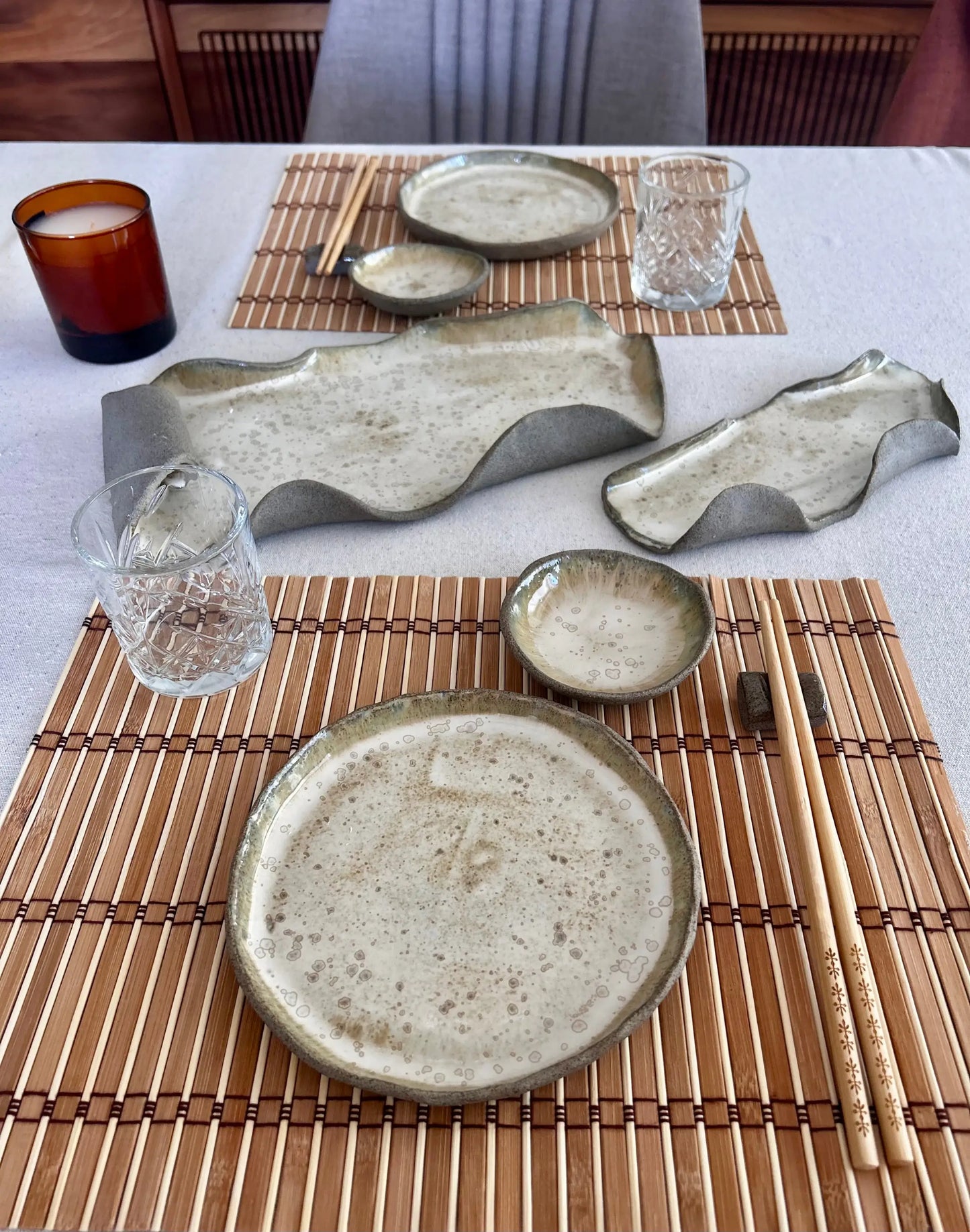 İki Kişilik El Yapımı Sushi Tabak Seti - Seramik Sofra Takımları İki Kişilik El Yapımı Sushi Tabak Seti ₺3.250