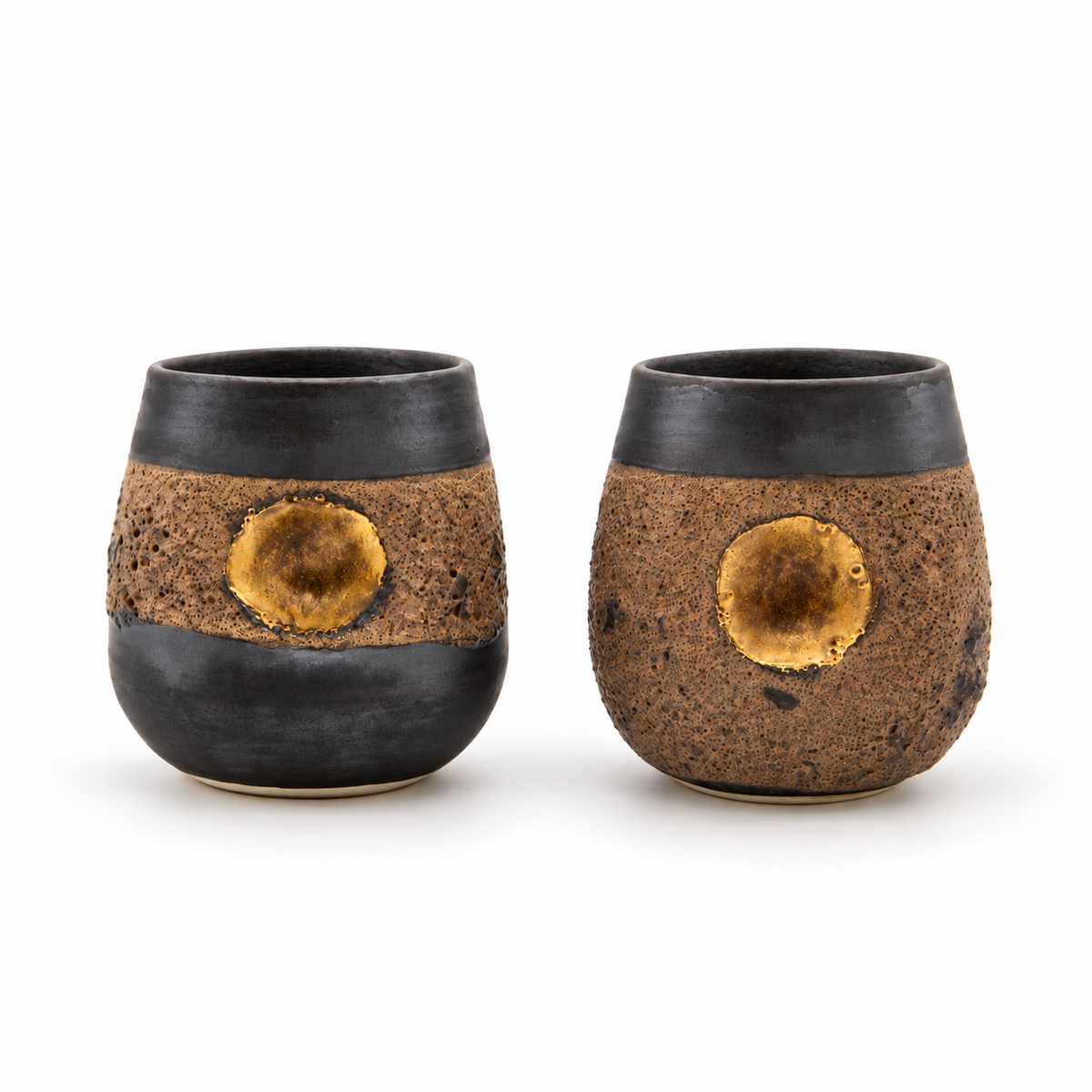 Altın Detaylı Stoneware Kahve Bardağı
