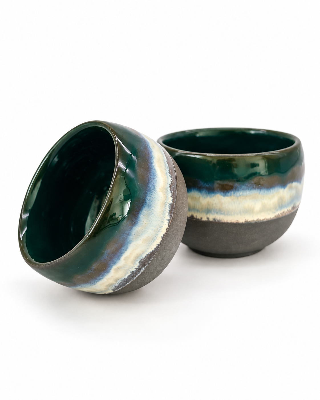 El Yapımı Antrasit Stoneware Kahve Fincanı