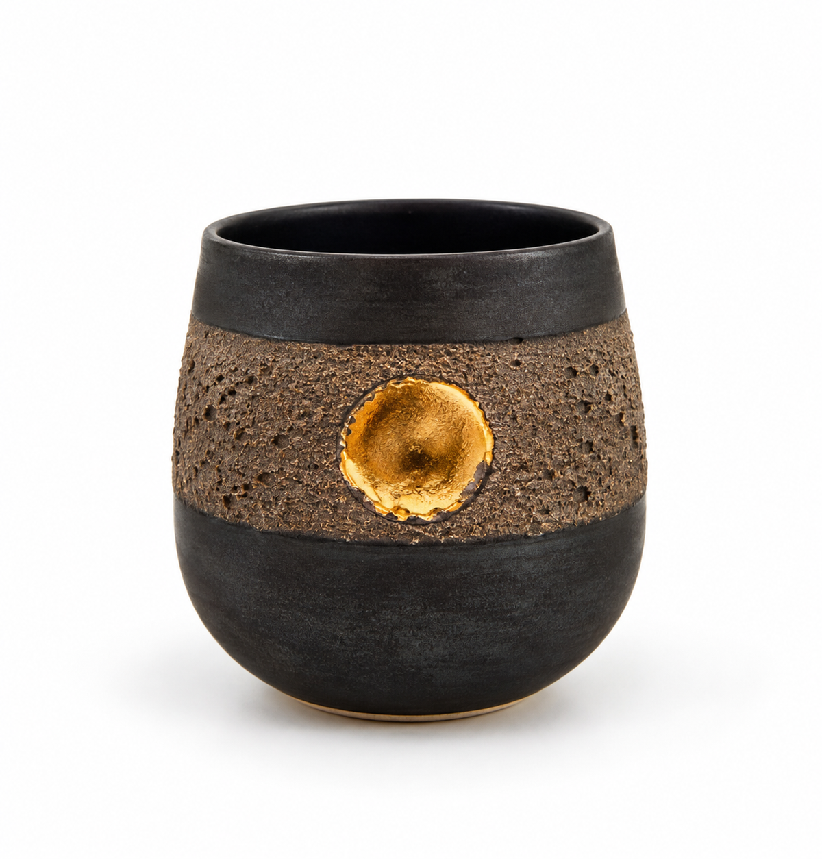 Altın Detaylı Stoneware Kahve Bardağı