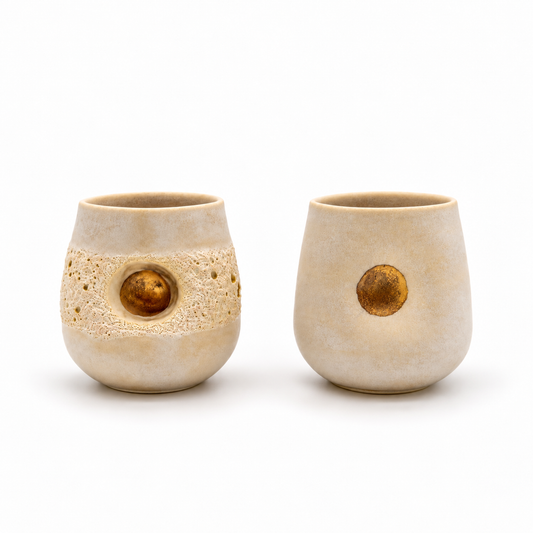 Altın Detaylı Stoneware Kahve Bardağı