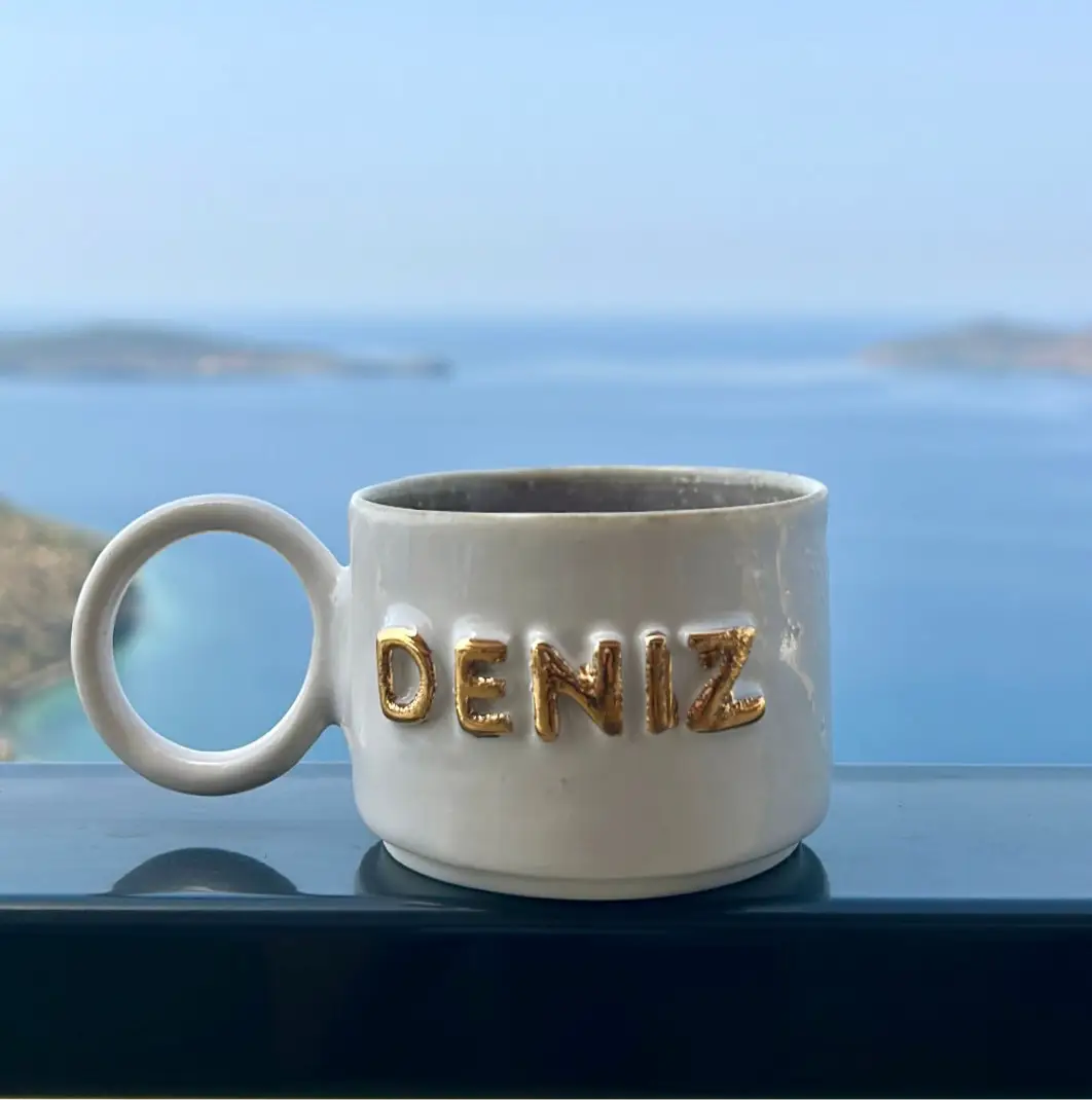 Kişiselleştirilebilir İsme özel Seramik Kahve Fincanı - Seramik Kahve Fincanı Kişiselleştirilebilir İsme özel Seramik