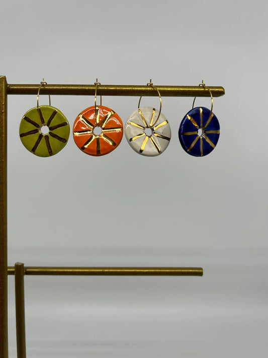 Altın Detaylı Seramik Küpe - Elementler - Ateş ₺450, Hava ₺450, Su ₺450, Toprak ₺450