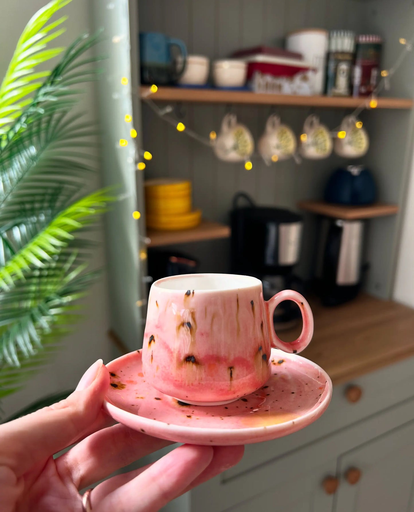 Pembe Efektli El Yapımı Türk Kahvesi Fincanı - Seramik Kahve Fincanı Pembe Efektli El Yapımı Türk Kahvesi Fincanı ₺750