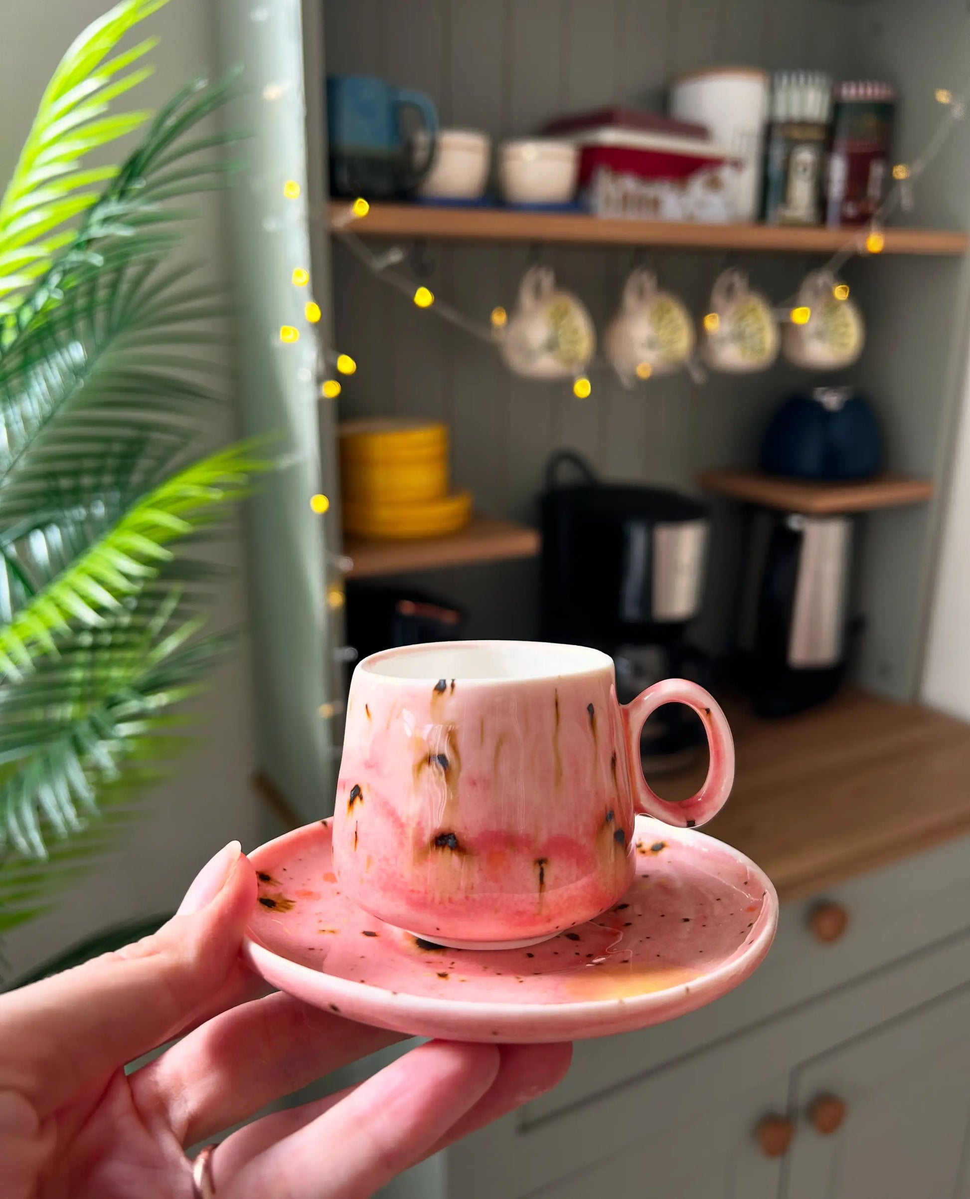 Pembe Efektli El Yapımı Türk Kahvesi Fincanı - Seramik Kahve Fincanı Pembe Efektli El Yapımı Türk Kahvesi Fincanı ₺750