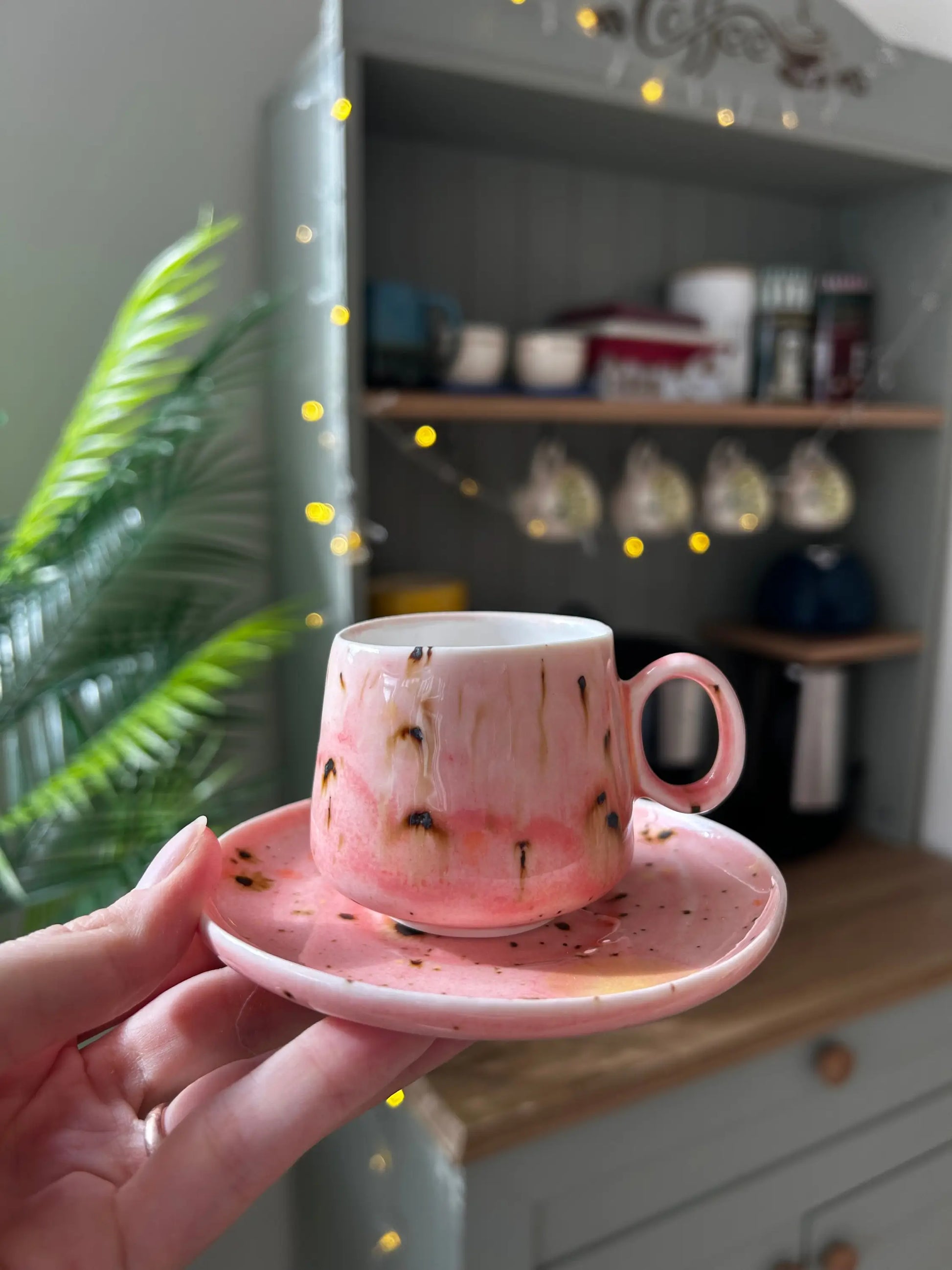 Pembe Efektli El Yapımı Türk Kahvesi Fincanı - Seramik Kahve Fincanı Pembe Efektli El Yapımı Türk Kahvesi Fincanı ₺750