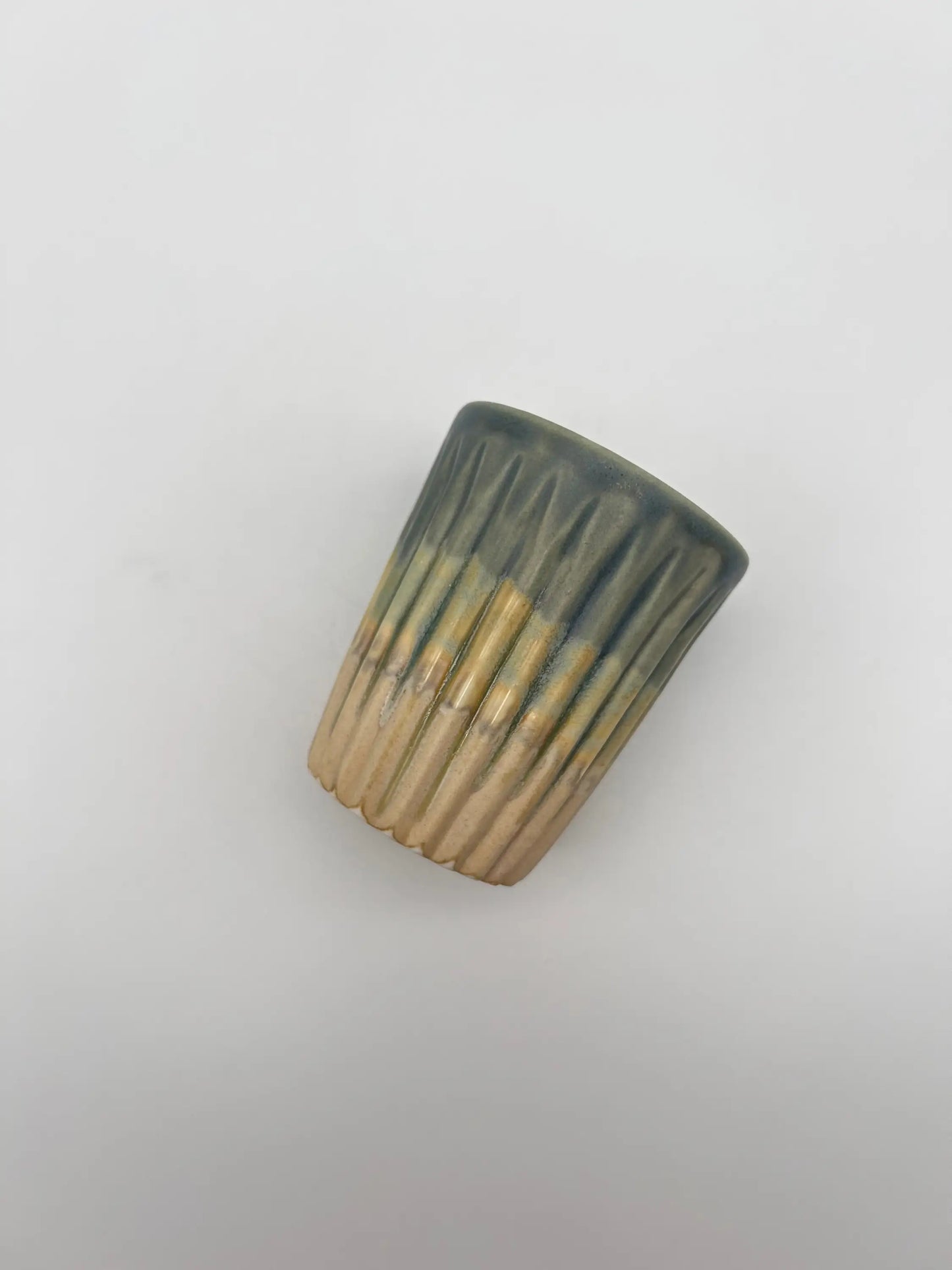 Stoneware çizgili Bardak - Seramik Kupa Yeşil-bej ₺650, Pembe-bej ₺650