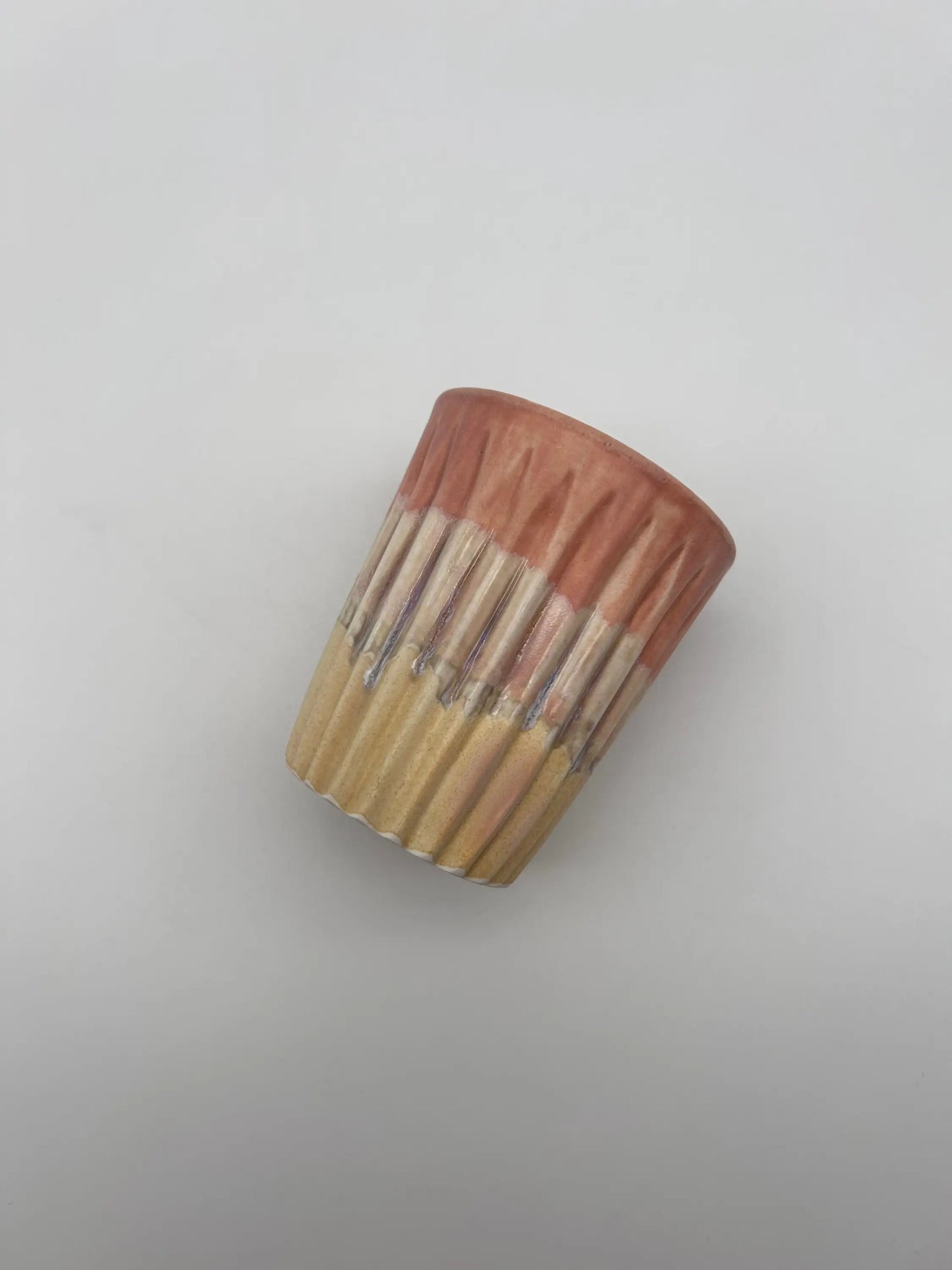 Stoneware çizgili Bardak - Seramik Kupa Yeşil-bej ₺650, Pembe-bej ₺650