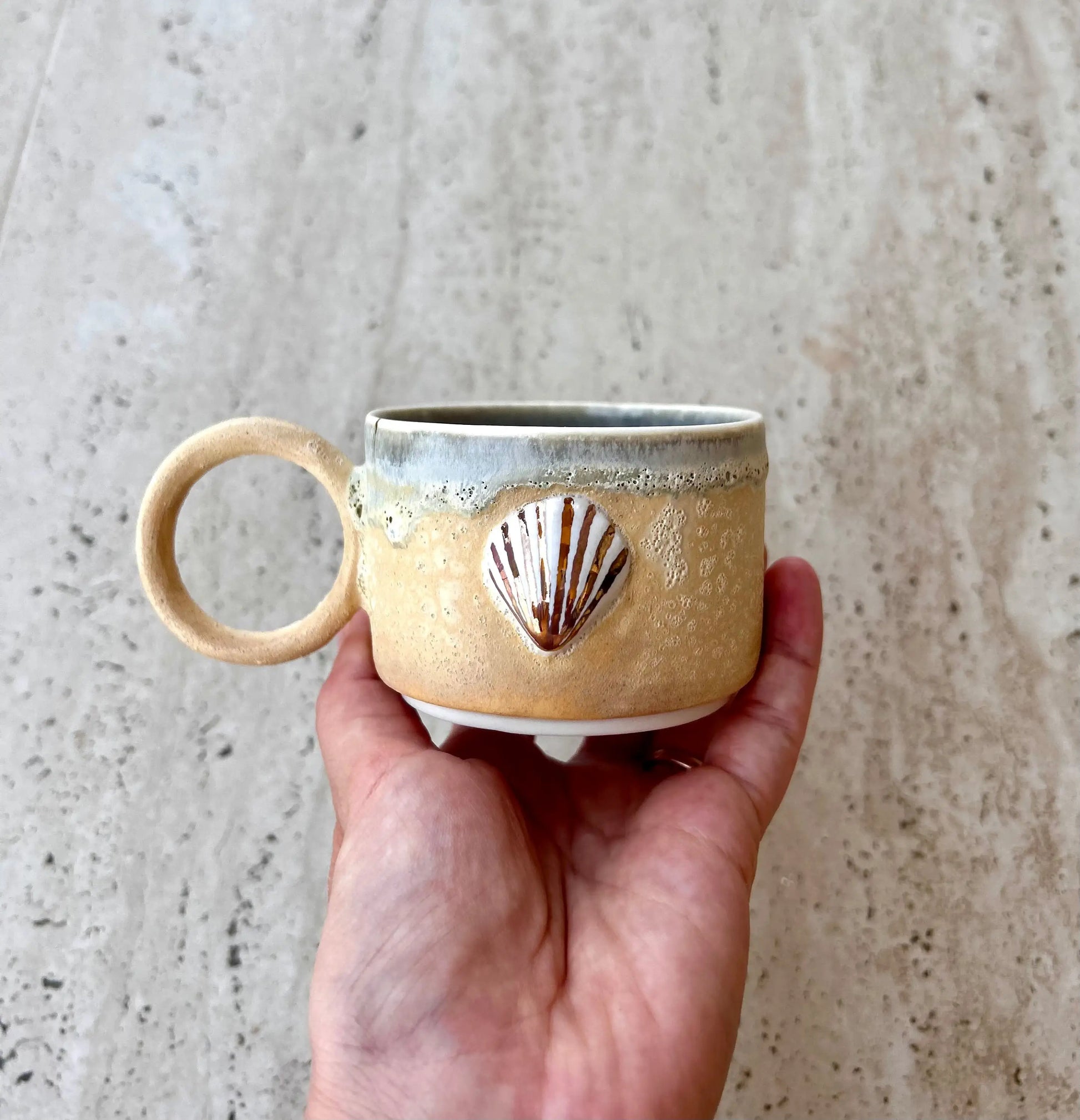 Stoneware Deniz Kabuğu Kahve Fincanı - Seramik Kahve Fincanı Stoneware Deniz Kabuğu Kahve Fincanı ₺550
