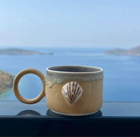 Stoneware Deniz Kabuğu Kahve Fincanı - Seramik Kahve Fincanı Stoneware Deniz Kabuğu Kahve Fincanı ₺550