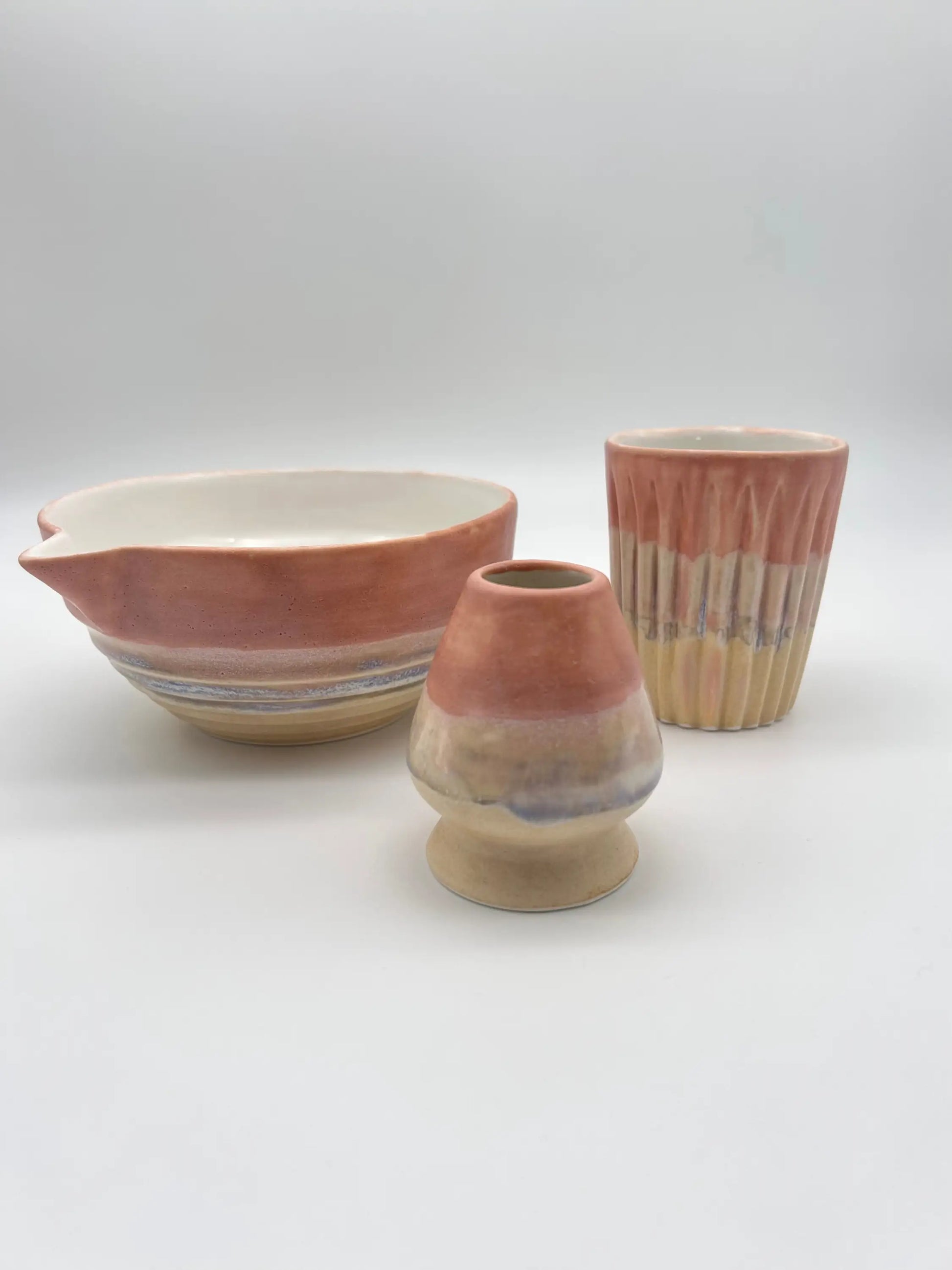 Stoneware Matcha Seti - Seramik Kase Yeşil-bej ₺2.000, Pembe-bej ₺2.000