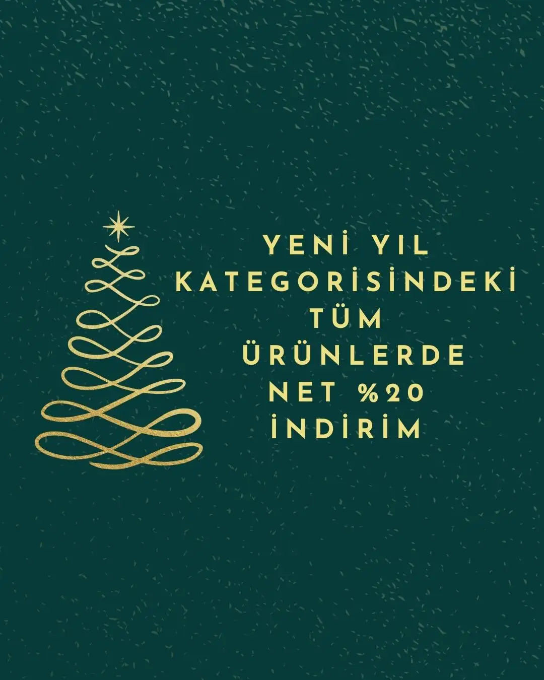 Üstünde bir yıldız olan altın stilize noel ağacı, dokulu koyu yeşil arka plan karşısında yerleştirilmiş.