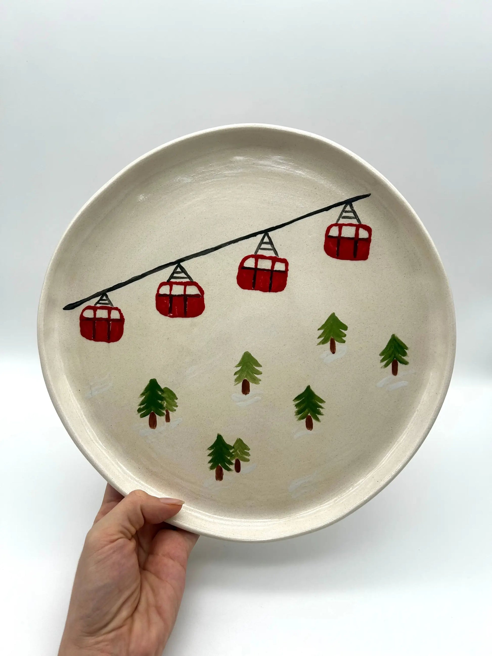 Yeni Yıl Konseptli Kış Temalı Servis Tabağı - Seramik Tabak Yeni Yıl Konseptli Kış Temalı Servis Tabağı ₺900