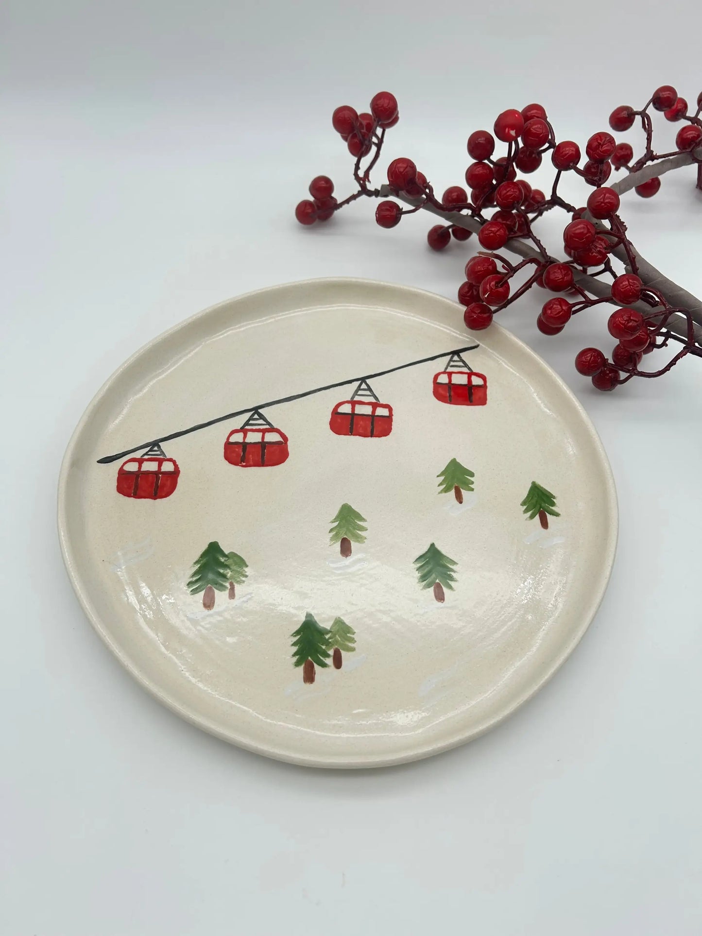 Yeni Yıl Konseptli Kış Temalı Servis Tabağı - Seramik Tabak Yeni Yıl Konseptli Kış Temalı Servis Tabağı ₺900